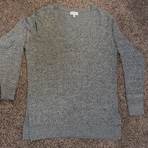 Lucky Brand Heathered Gray V-Neck Sweater